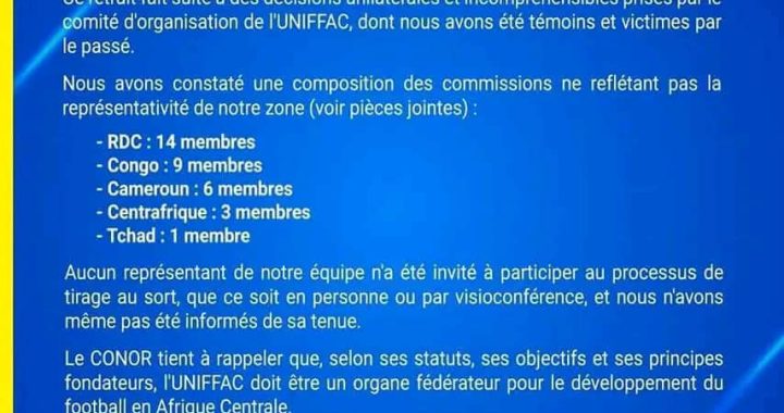 Fatshi Cup : le Tchad se retire de la compétition