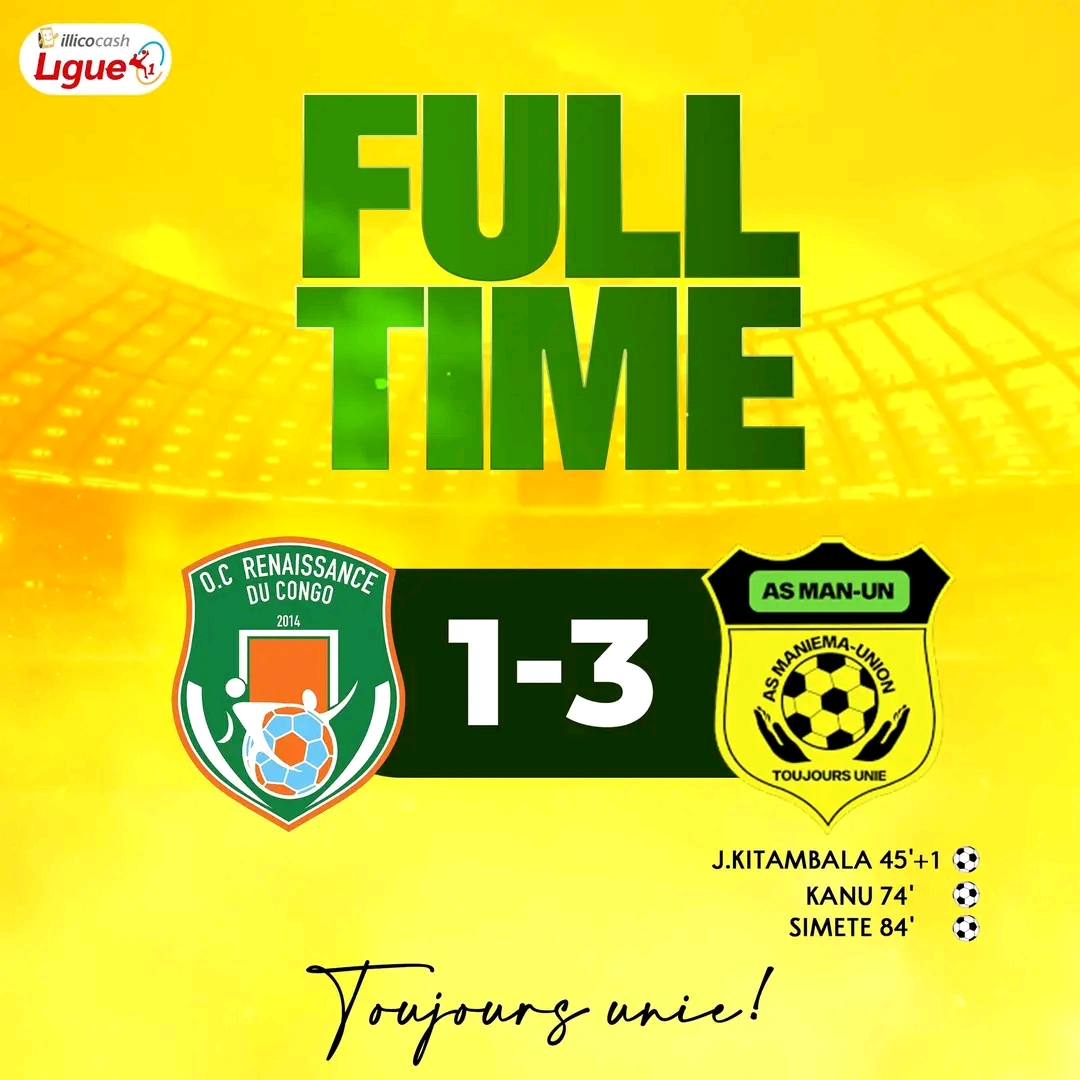 Linafoot 24-25 : vainqueur de l'OC Renaissance du Congo, Maniema Union atteint 10 victoires 4 1740948140425