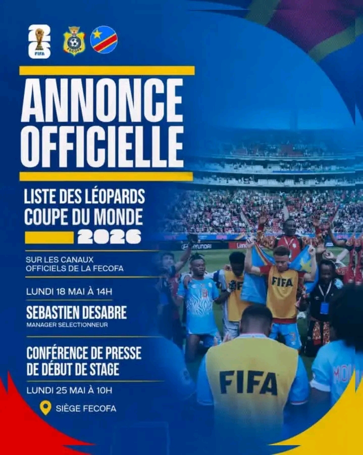 Mondial 2026 : les Léopards fixés le 18 mai, la FECOFA opte pour une simple publication de la liste 1 IMG 20260516 WA0001