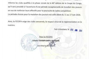 Coupe du Congo 2026 : une fenêtre spéciale de recrutement accordée aux clubs ! 