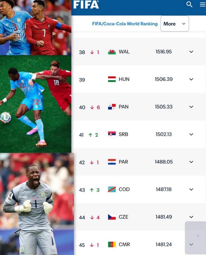Classement FIFA : la RDC grimpe au classement après son exploit face au Portugal ! 1 IMG 20260619 WA0017