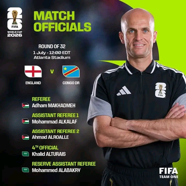 Mondial 2026 : le Jordanien Adham Makhadmeh au sifflet Angleterre - RDC 4 IMG 20260630 WA0040