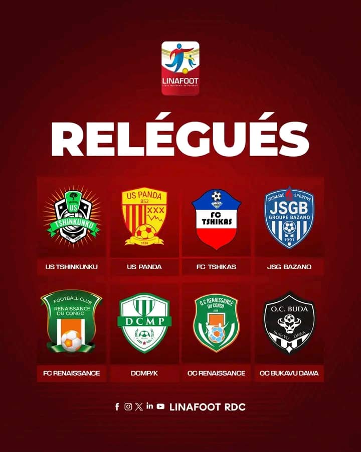 Ligue 1 - RDC : c'est officiel, huit clubs relégués en division inférieure ! 1 IMG 20260728 WA0024